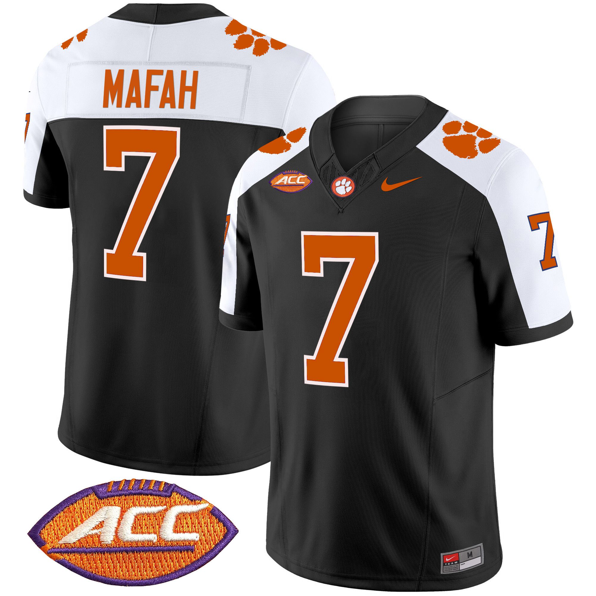 Men Clemson Tigers #7 Mafah Black 2024 Nike Vapor Limited NCAA Jersey
